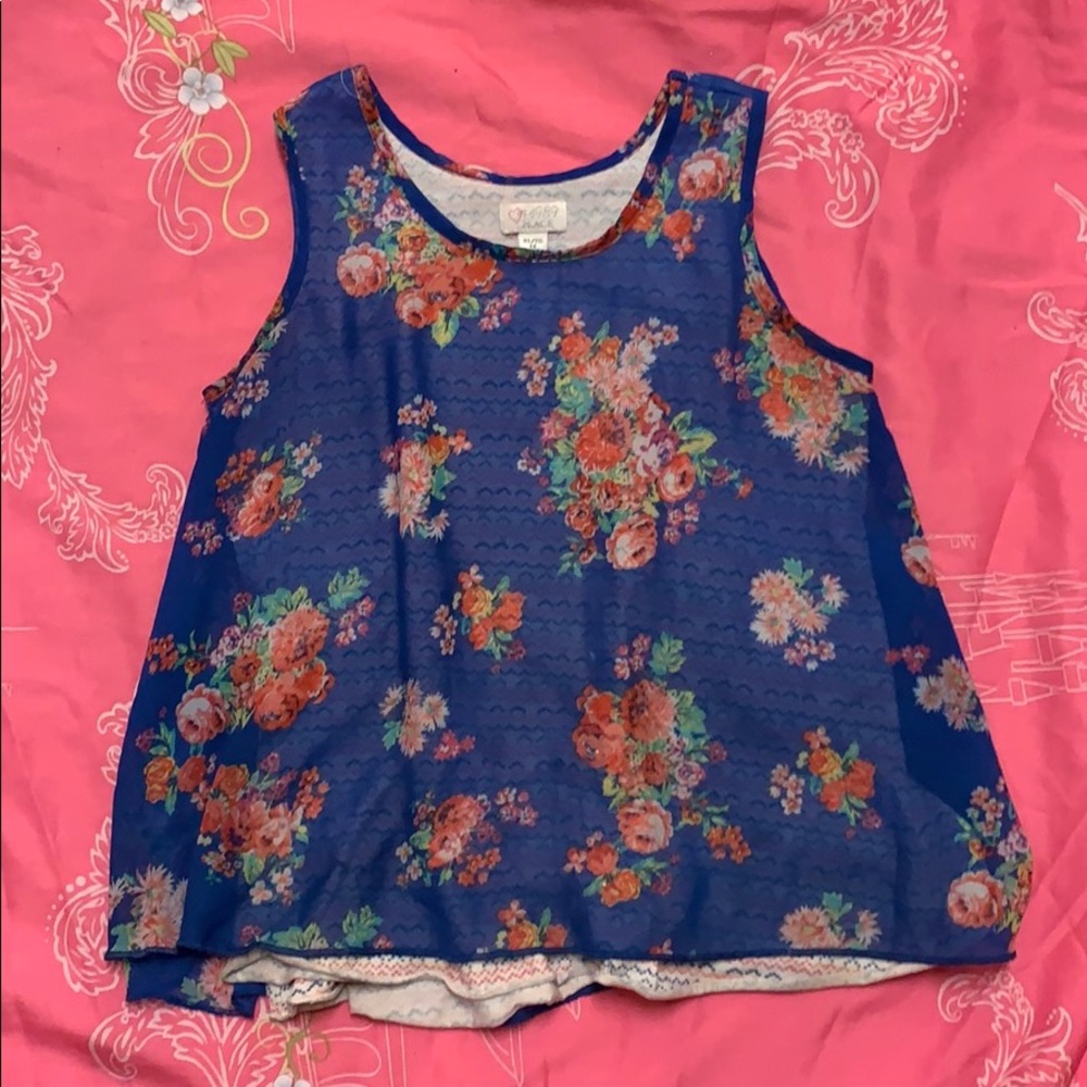 xl/14 goes sheer tank and cotton sown in under.